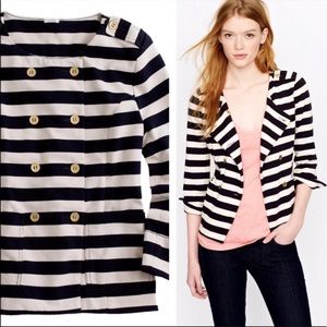 J. Crew Navy Stripe Boxy Jacket